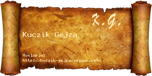 Kuczik Gejza névjegykártya